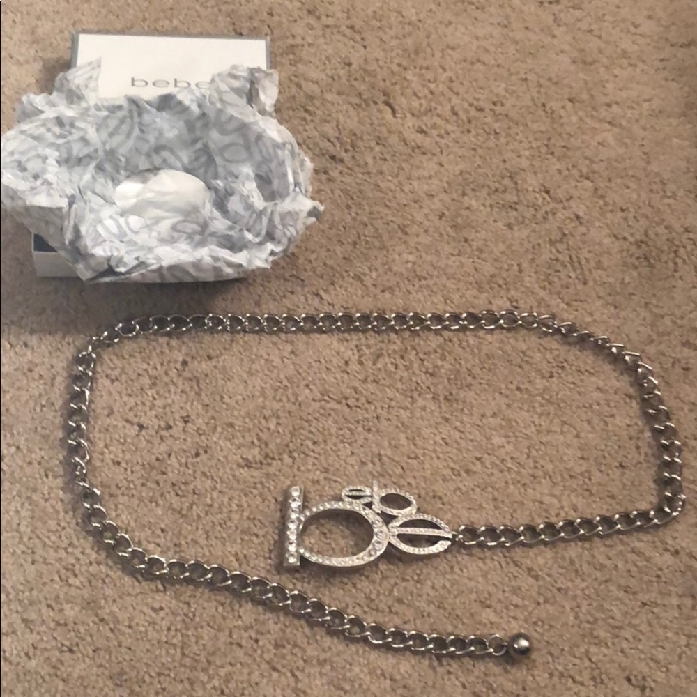 Bebe rhinestone chain belt